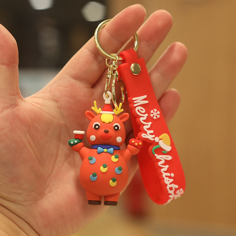 Wholesale Christmas Doll Cartoon Rubber Keychain